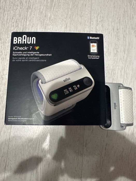Ciśnieniomierz BRAUN iCheck 7 Bluetooth, nadgarstkowy, inteligentny