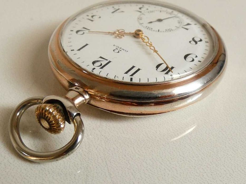Zegarek kieszonkowy Omega w srebrnej kopercie