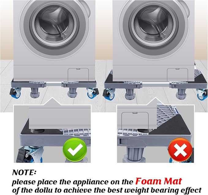 Podstawa do Pralki z Regulowanymi Kółkami - ilauke