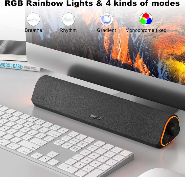 SOULION Głośniki komputerowe R50 USB AUX 3,5 mm Jack RGB bluetooth
