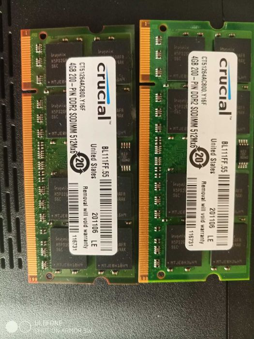 Laptopowa Pamięć Crucial RAM DDR2 SO-DIMM 8GB (2 razy po 4GB)