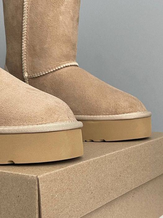 UGG Short Platform Beige premium , UGG Short Platform Beige , уггі