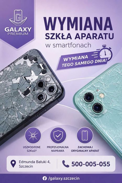 Wymiana zbitych szkieł aparatu w telefonie Galaxy Gsm