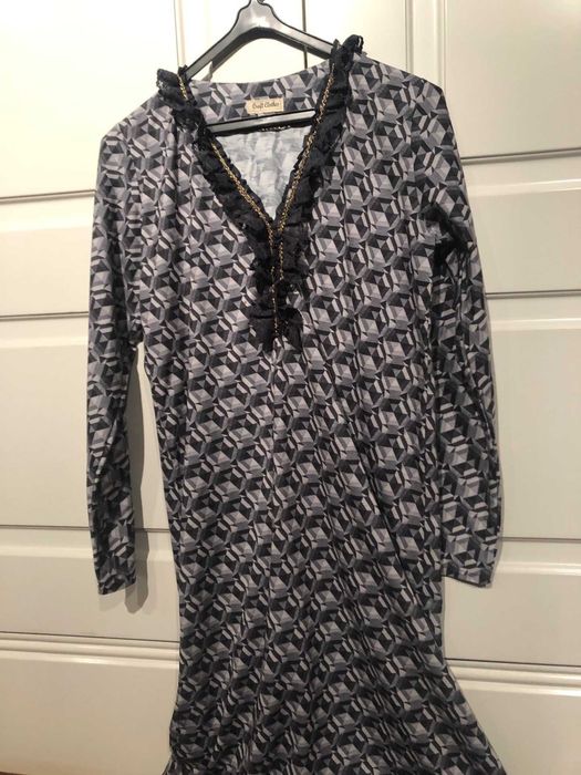 vestido comprido verde estampado, marca CRAFT CLOTHS, tamanho M