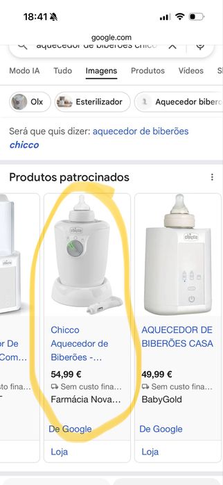 Aquecededor de biberões Chicco