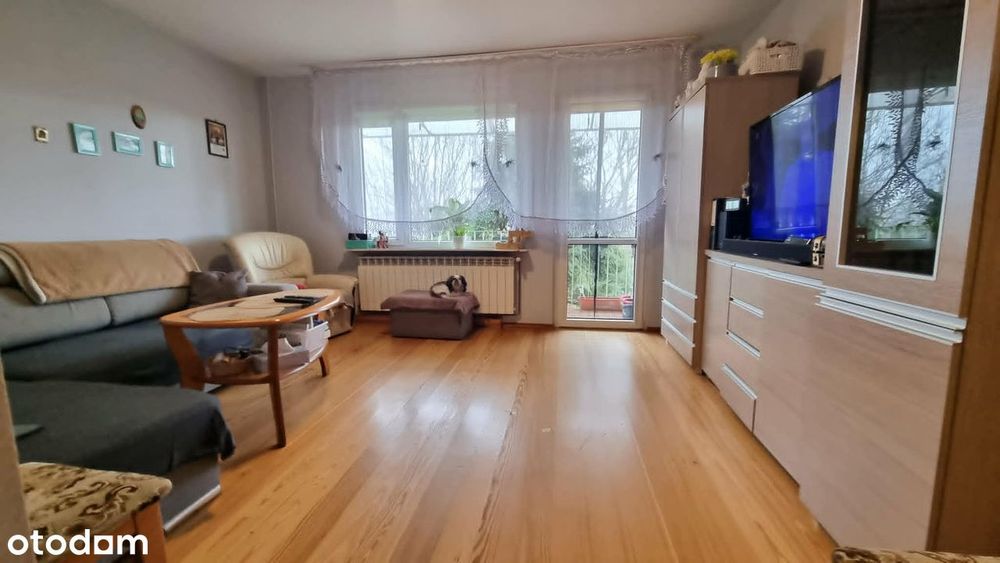 Mieszkanie 3 pokoje, duży balkon, wysoki parter