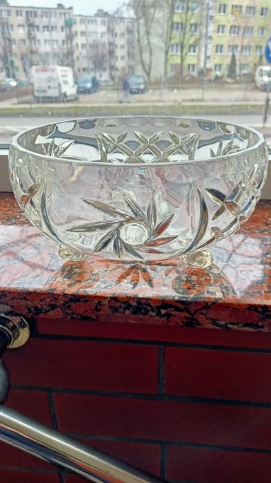 Misa na nóżkach wzór Pinwheel dekoracja srebrna Irena Inowrocław