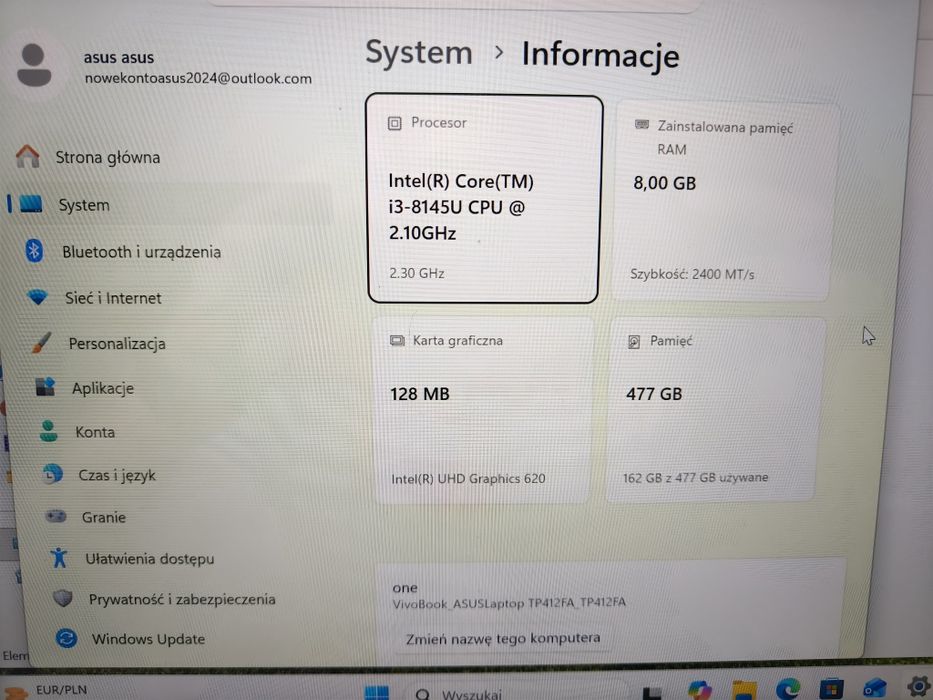 Asus VivoBook Flip x360 14' FHD i3 8gb 512SSD