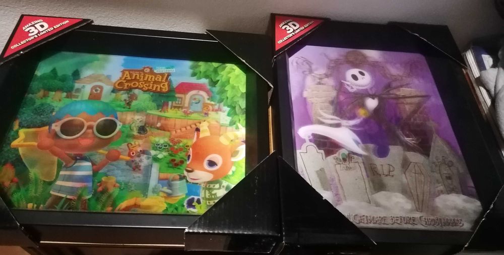 Quadros 3D Holográficos: Animal Crossing + Nightmare Before Christmas