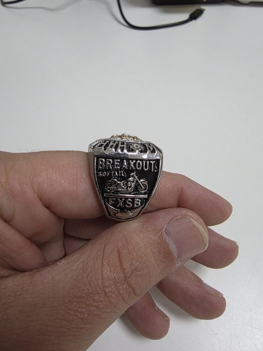 Anel Harley-Davidson FXSB HOG Prata Dourado