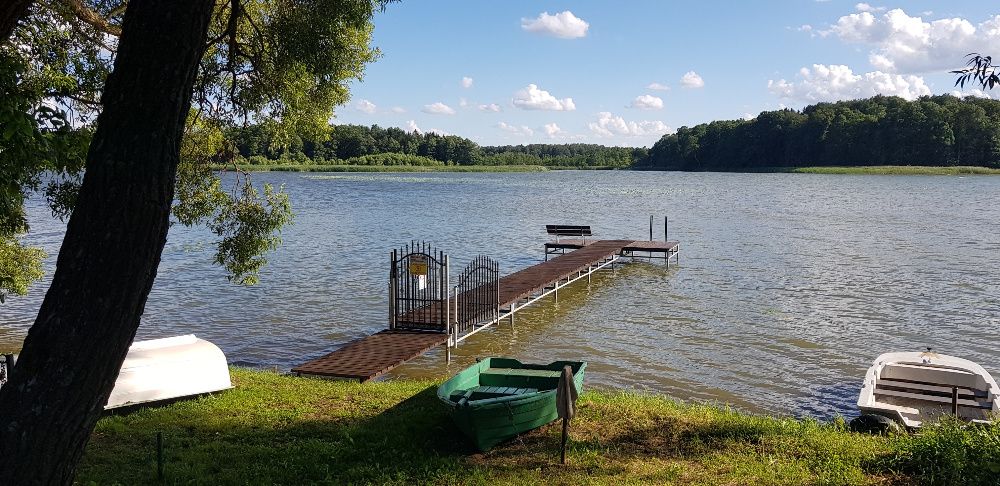 Wakacje 2026 Mazury/ Dom na jeziorem/ plaża/ BASEN/ BANIA/ Pomost łódź