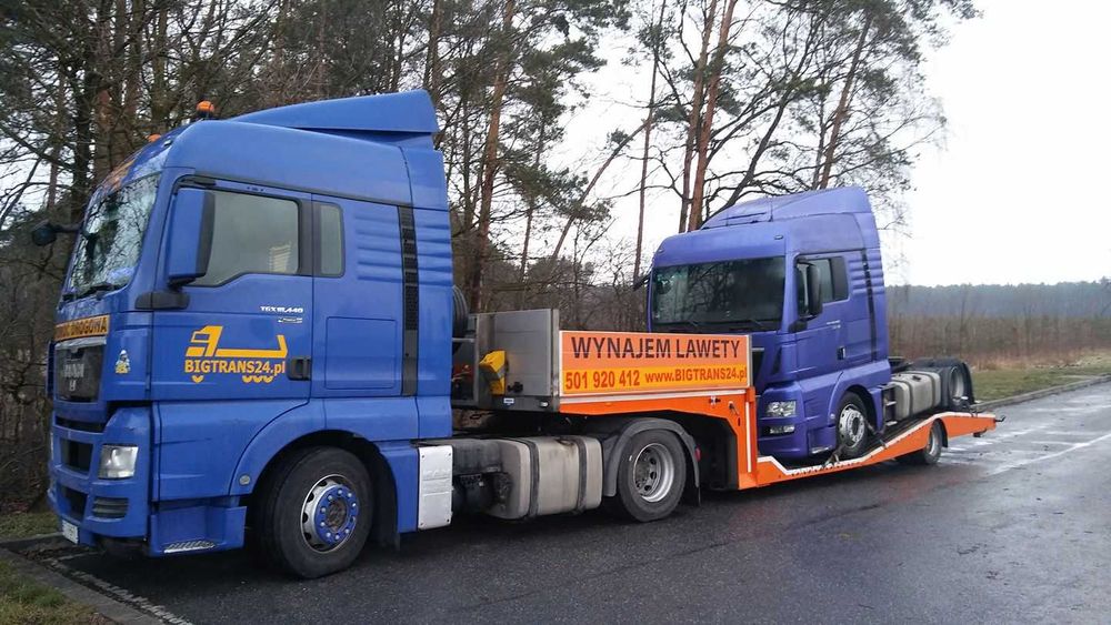 Transport niskopodwoziowy ciągników siodłowych, Wynajem lawet