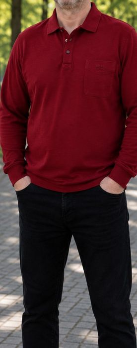 Чоловічий лонгслів-поло BRAX Feel Good STYLE PHILIP XL червоний