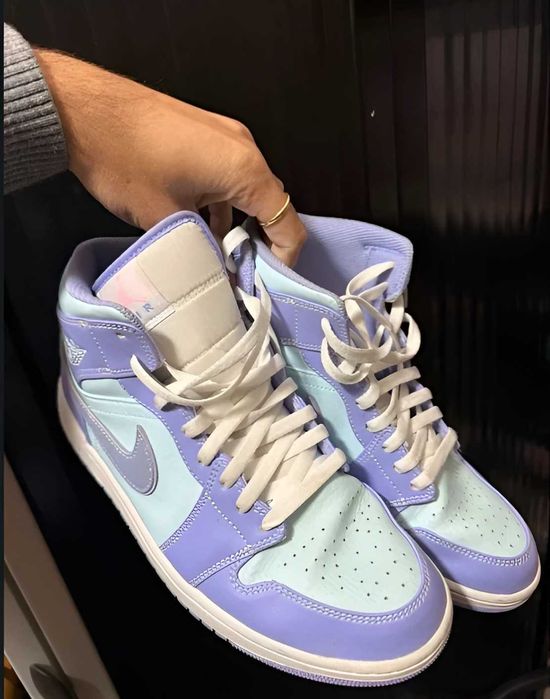 Air Jordan 1 Mid Purple Aqua – Tamanho 45