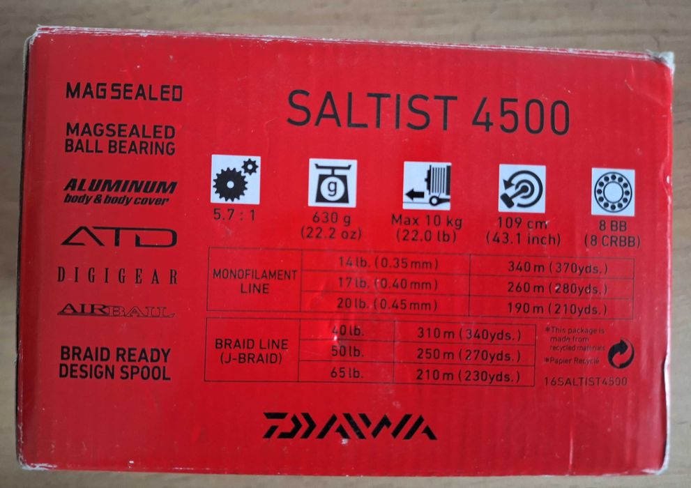 Daiwa SALTIST 4500 + druga szpula