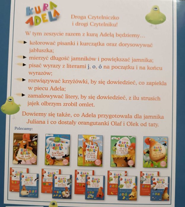 Kura Adela piszę i liczę  - książka dla dzieci od lat 7