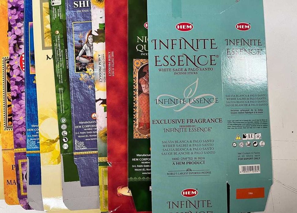 Incenso 15 caixas, 15 aromas  (total 300 pauzinhos) NOVO ENVIO GRÁTIS