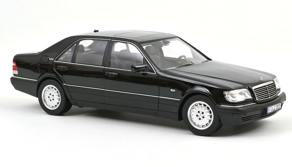 Mercedes-Benz S600 W140 V12 1997 Obsidian Black Metallic Norev 1:18