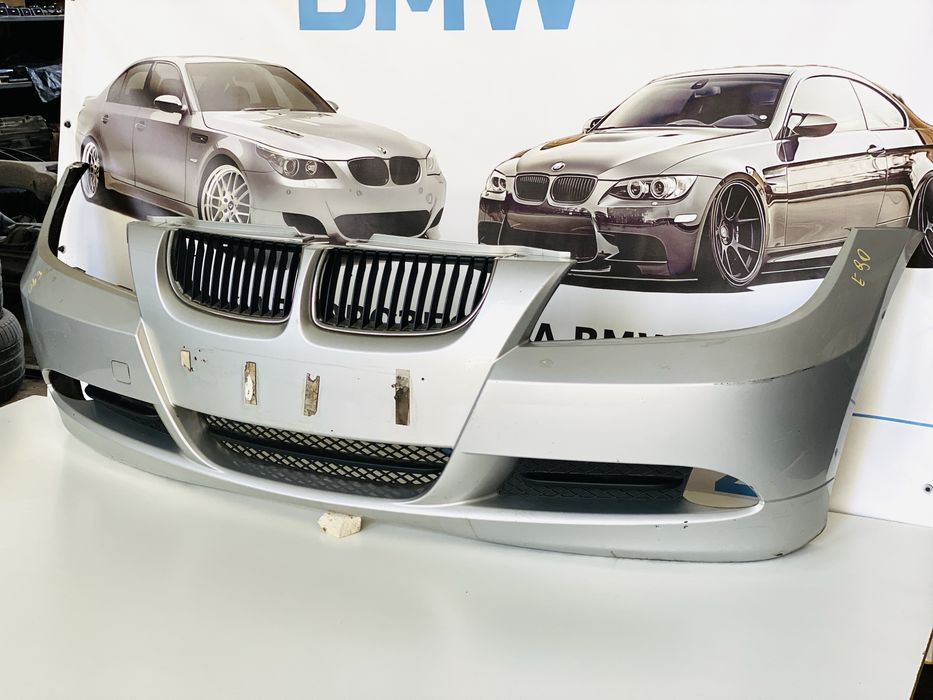 Бампер BMW E90 E91 354 Titan Silver Сірий Передній Бампер БМВ Е90 Е91