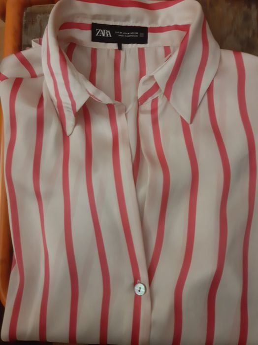 Camiseiro ZARA, às riscas, made in Morocco
