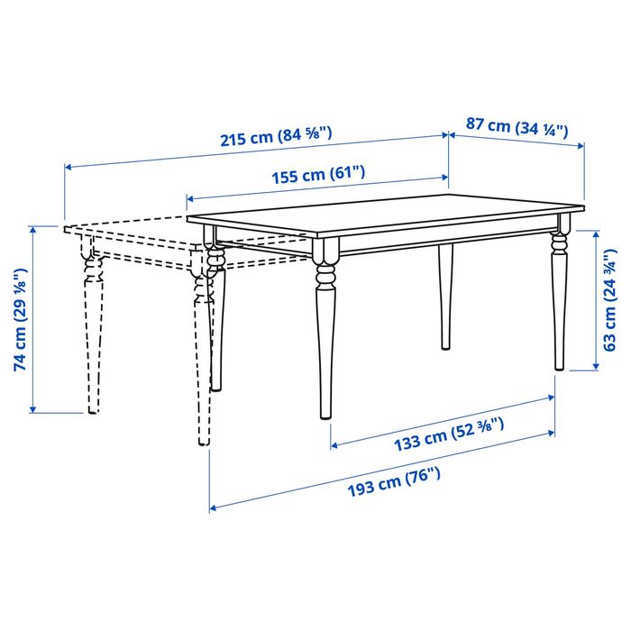 Mesa extensora branca