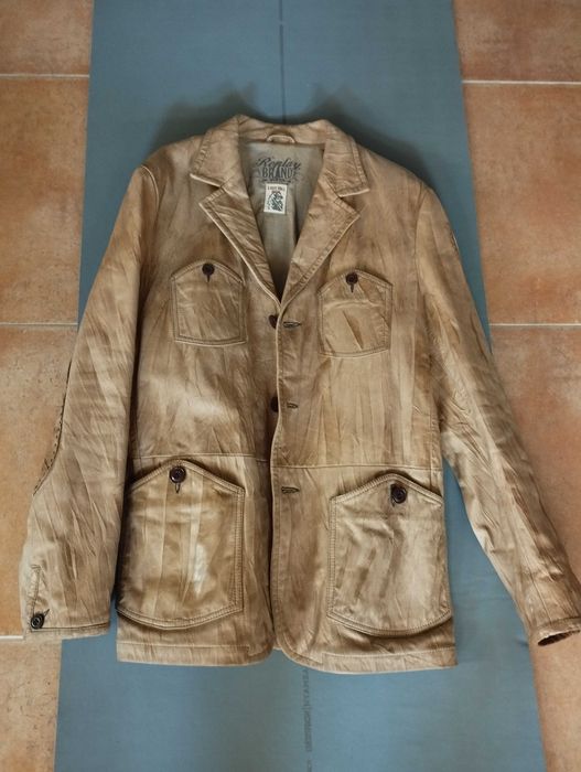 Casaco de pele estilo blazer