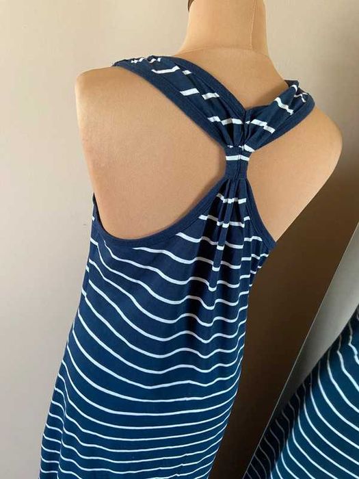 Dluga maxi sukienka long paski marynarska m l 38 40