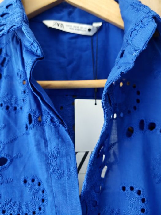 Zara koszula damska chabrowa haft roz 34 nowa