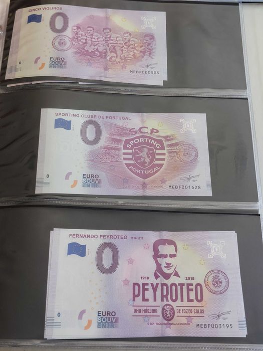 Notas Souvenir 0 Zero euros Portugal