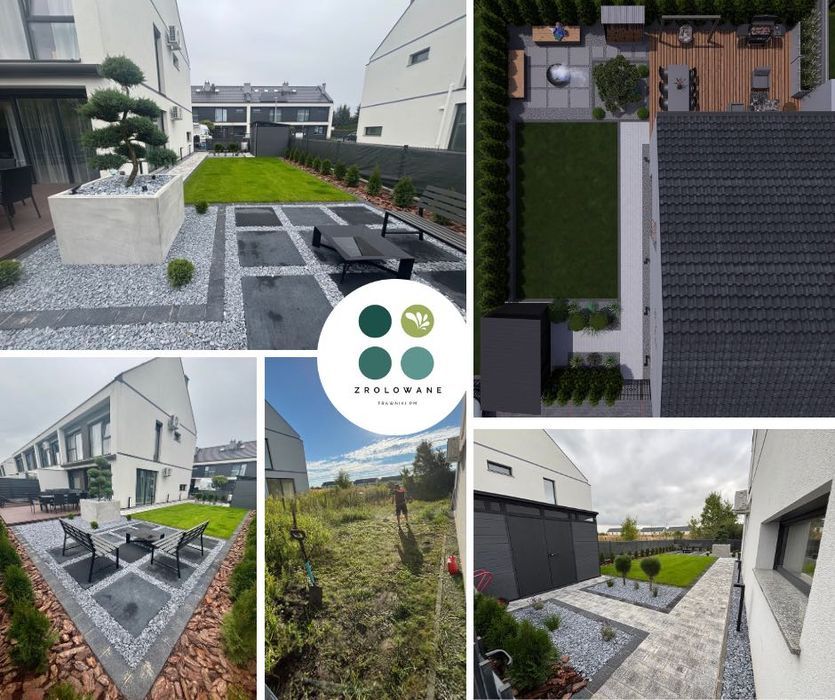 Trawa z rolki, zakładanie trawników, systemy nawadniające, brukarstwo