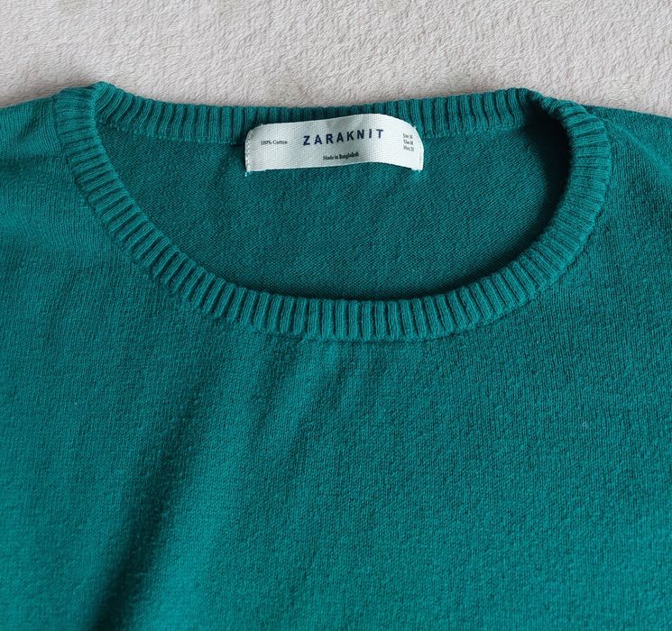 Zielony sweter damski Zara rozmiar M