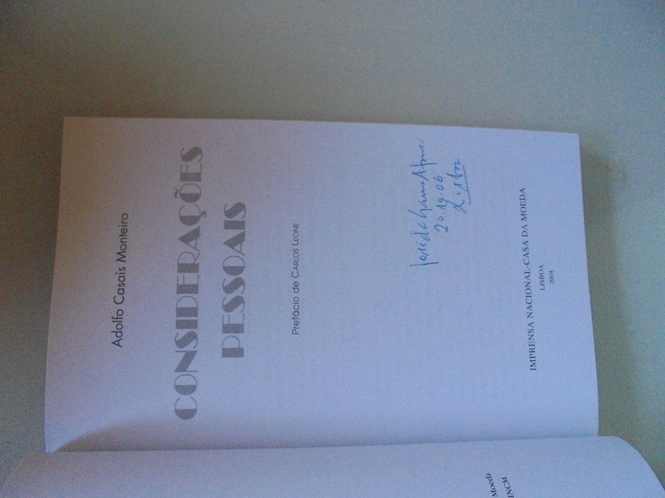 Monteiro (Adolfo Casais);Considerações Pessoais