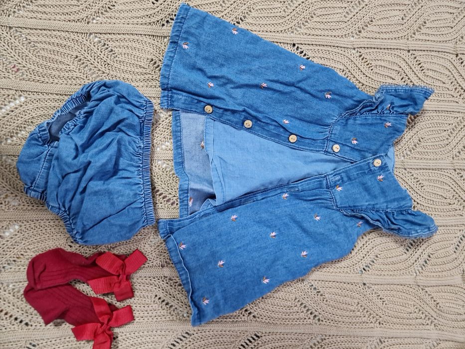 Komplet Zara 62 tunika sukienka bloomersy
