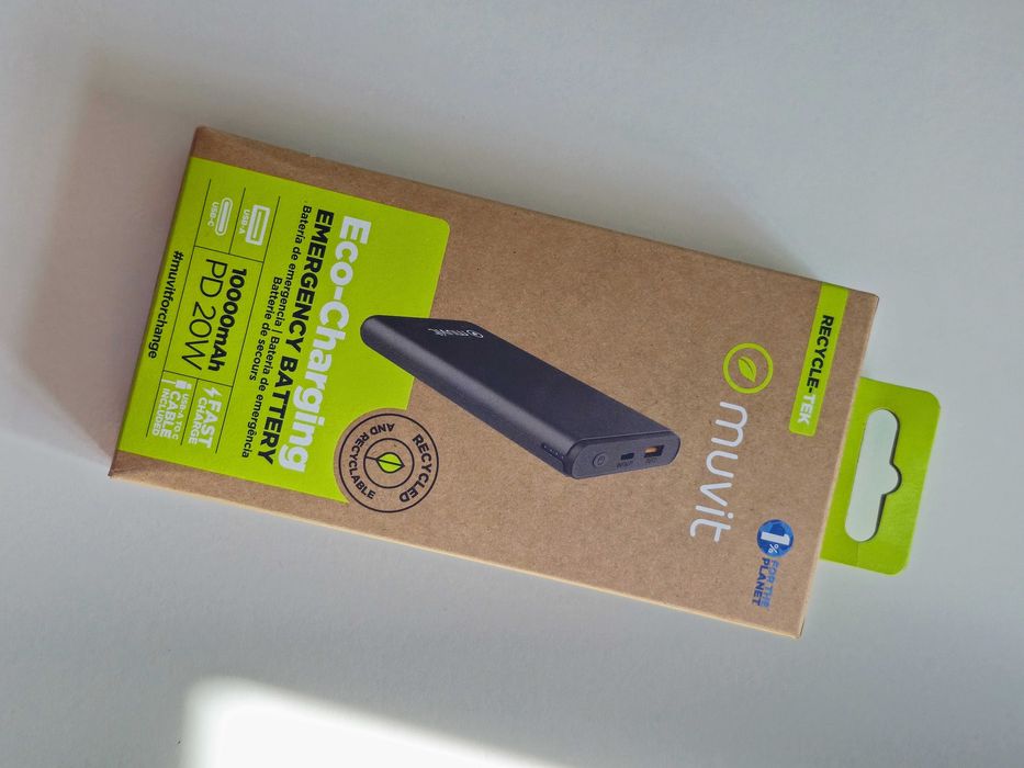 Powerbank / Bateria e emergência MUVIT, 10000 mAh - NOVO C/ GARANTIA!