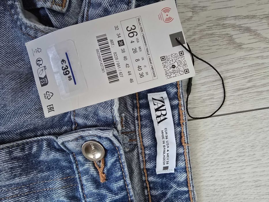 Джинси zara прямі, straight,  висока посадка,  36 S
