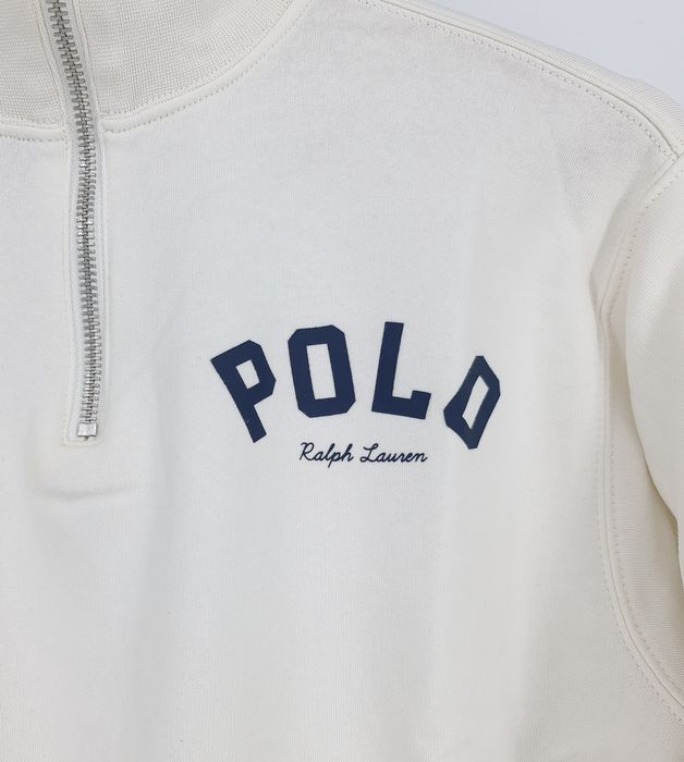 Bluza biała z zamkiem pod szyją logo Polo Ralph Lauren XXS