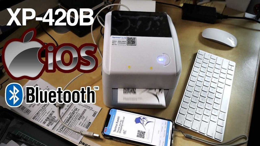 Принтер етикеток Xprinter XP-420B Bluetooth+USB друк Нової Пошти BT