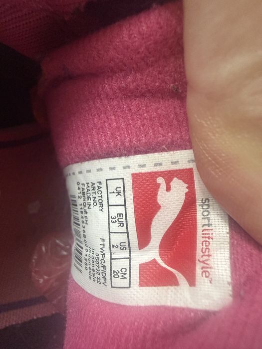 Кросівки Puma на дівчинку 33 р. Натуральна замша