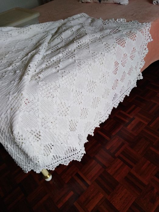 Colcha croché feita a mão