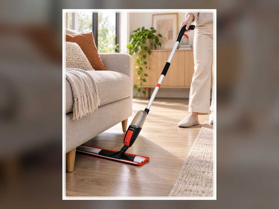 Nowy Mop Ze Spryskiwaczem Płaski Myjka Do Okien 2w1 Mikrofibra 41 Cm