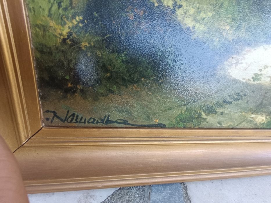 Quadro antigo de óleo assinado