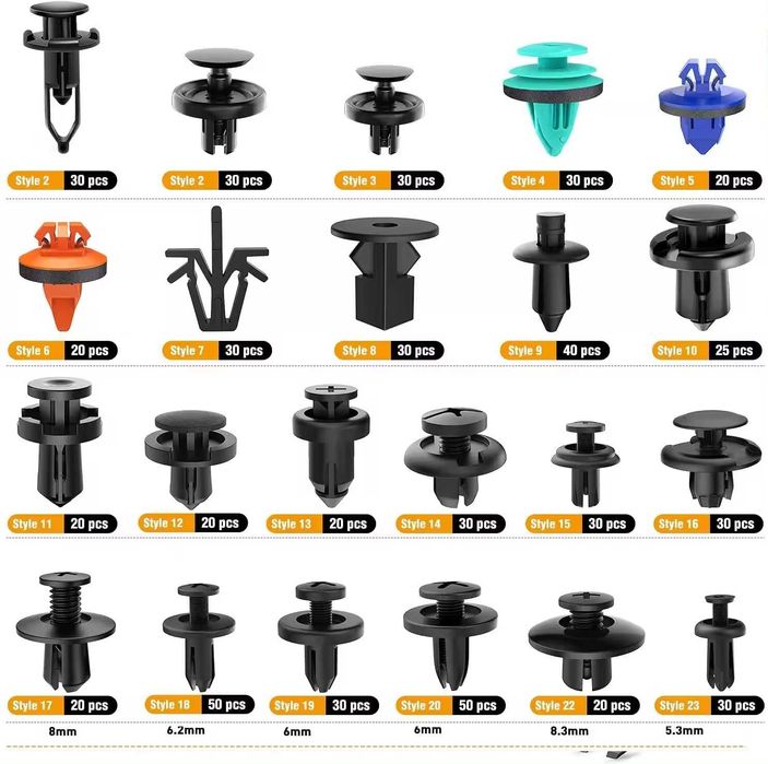 Набір Кліпси, набір авто пістонів, Інструмент, хомути 680 шт