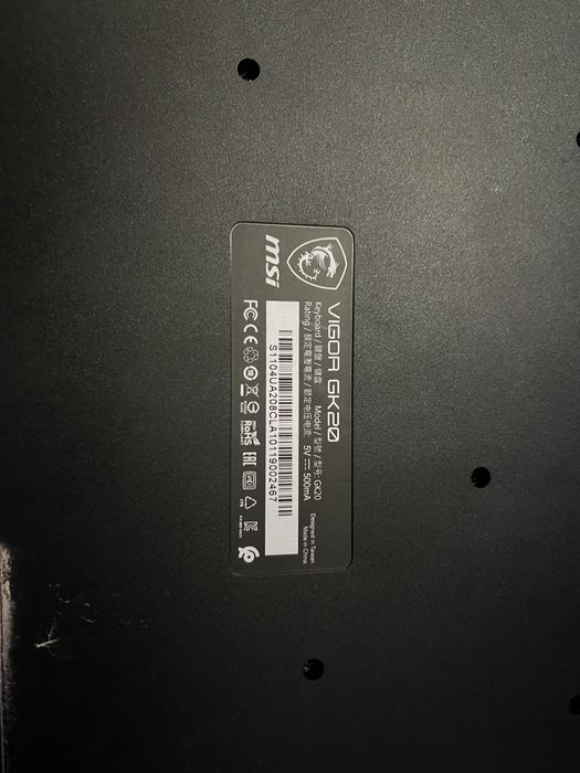 Клавіатура msi vigor gk20