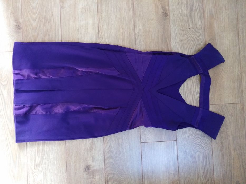 Sukienka KAREN MILLEN odkryte plecy chabrowa 36/S wesele lou lavika