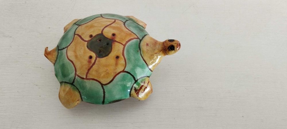 Saleiro decorativo tartaruga em cerâmica pintada â mão445122816928000000