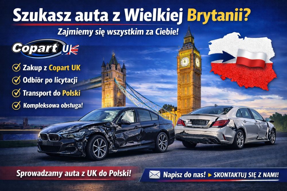 Zakup oraz pomoc przy sprowadzebiu auta z Copart UK