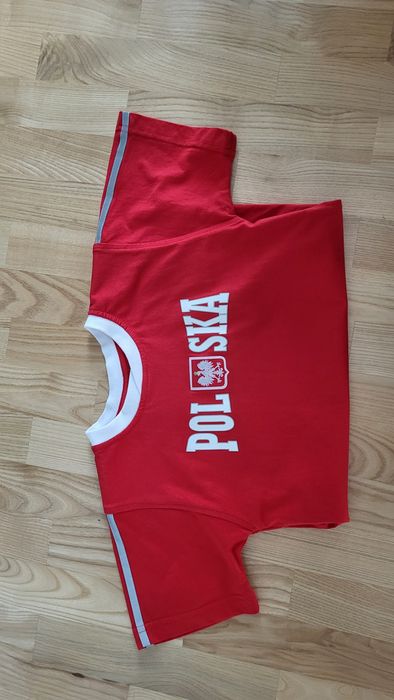 Koszulka dzicięcą  bawełniana Polska (czerwona) rozmiar 146