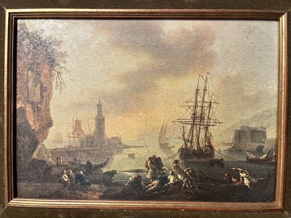 Obraz Pejzaż Morski Port Latarnia Jacht Reprodukcja C.J. Vernet