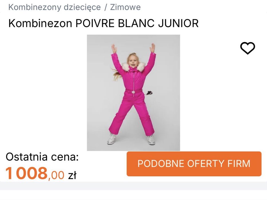 Nowy Kombinezon zimowy Poivre Blanc Francja