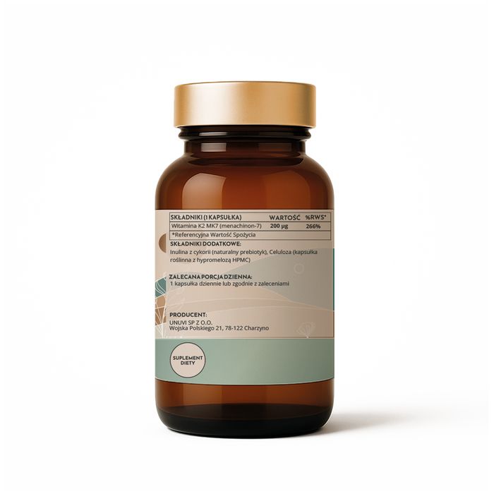 UNUVI - Witamina K2 MK-7 200 mcg | 120 kapsułek wegetariańskich